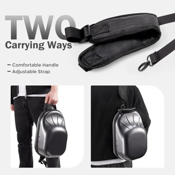 ProCase Hat Travel Case, Hard Lids Storage Organizer for 6-7 Baseball Caps Carrier with Carrying Handle and Shoulder Strap for Travel Home -Grey - Image 6
