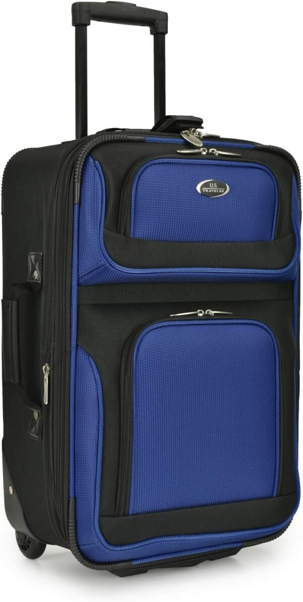 U.S. Traveler New Yorker Lightweight Softside Expandable Travel Rolling Luggage, Blue, 4-Piece Set (15/21/25/29) - Image 6