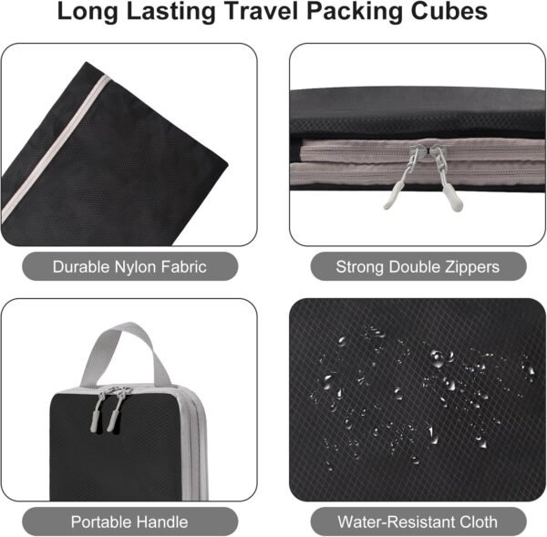 11 Set Compression Packing Cubes for Suitcases, Packing Cubes for Travel Essentials, Compression Cubes for Travel, Ultra-Light Luggage Organizer Bags Set with Shoe Bag and Travel Bottles Leak Proof - Image 6