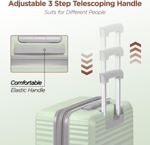 SHOWKOO Luggage Sets 3 Piece Hardside Expandable Suitcase with Double Spinner Wheels Tsa Lock Cyan (20in/24in/28in) - Image 6