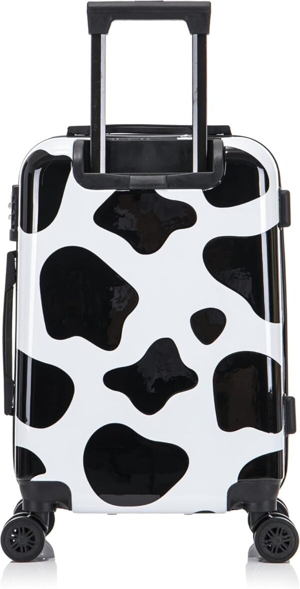 InUSA Cow Print Luggage with Spinner Wheels | Durable Lightweight Hardside Suitcase | Travel Bag with Handle and Trolley | 20-Inch Carry On Small Luggage - Image 7