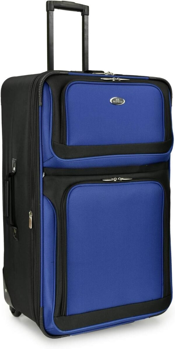 U.S. Traveler New Yorker Lightweight Softside Expandable Travel Rolling Luggage, Blue, 4-Piece Set (15/21/25/29) - Image 5