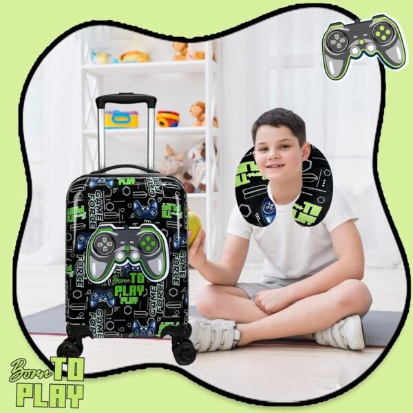 Kids Suitcase Set for Boys Hardside Luggage with Spinner Wheels 2 Piece 16inch Toddler Suitcase for Boys Travel Carry on Luggage Airline Approved - Image 7