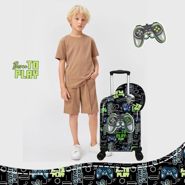 Kids Suitcase Set for Boys Hardside Luggage with Spinner Wheels 2 Piece 16inch Toddler Suitcase for Boys Travel Carry on Luggage Airline Approved - Image 6