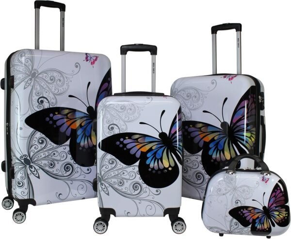 World Traveler Butterfly Luggage, 4-Piece Set - Image 2