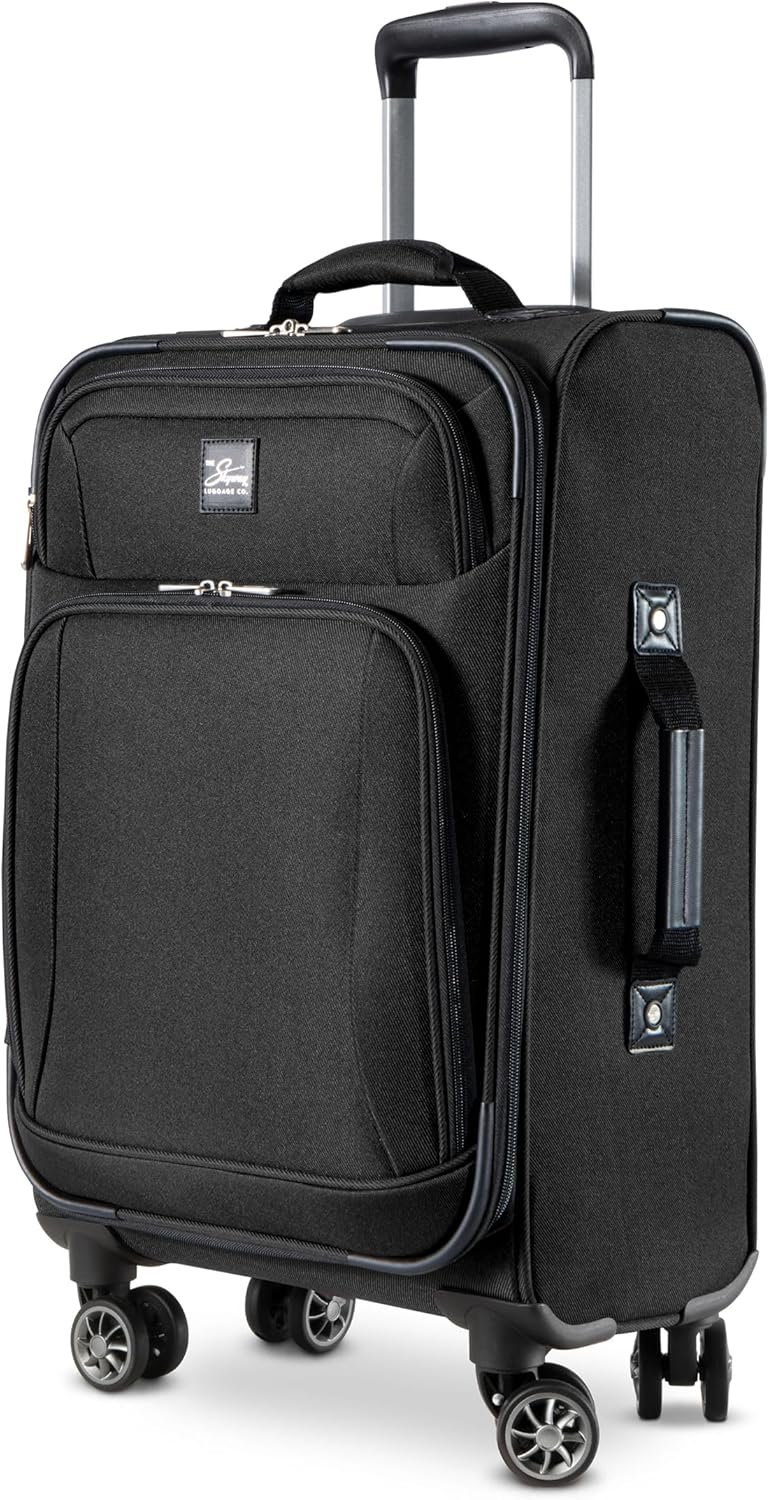 Skyway Epic Softside Carry-On Luggage - Lightweight Suitcase with Wheels for Travel | TSA Approved Carry-On Bag | Spinner Suitcase | Carry-On Luggage with Telescoping Handle, 20 inch, Black - Image 2