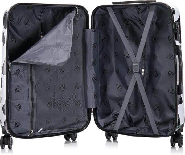 InUSA Cow Print Luggage with Spinner Wheels | Durable Lightweight Hardside Suitcase | Travel Bag with Handle and Trolley | 20-Inch Carry On Small Luggage - Image 5
