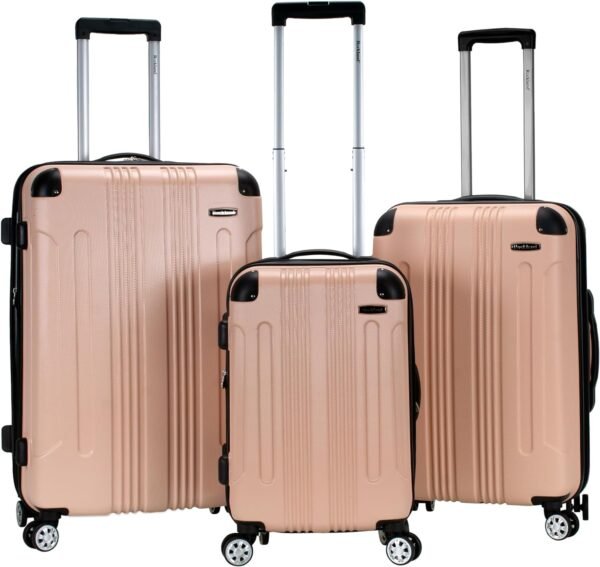 Rockland London Hardside Expandable Luggage with Spinner Wheels, Beige, 28-24-20-Inch - Image 2