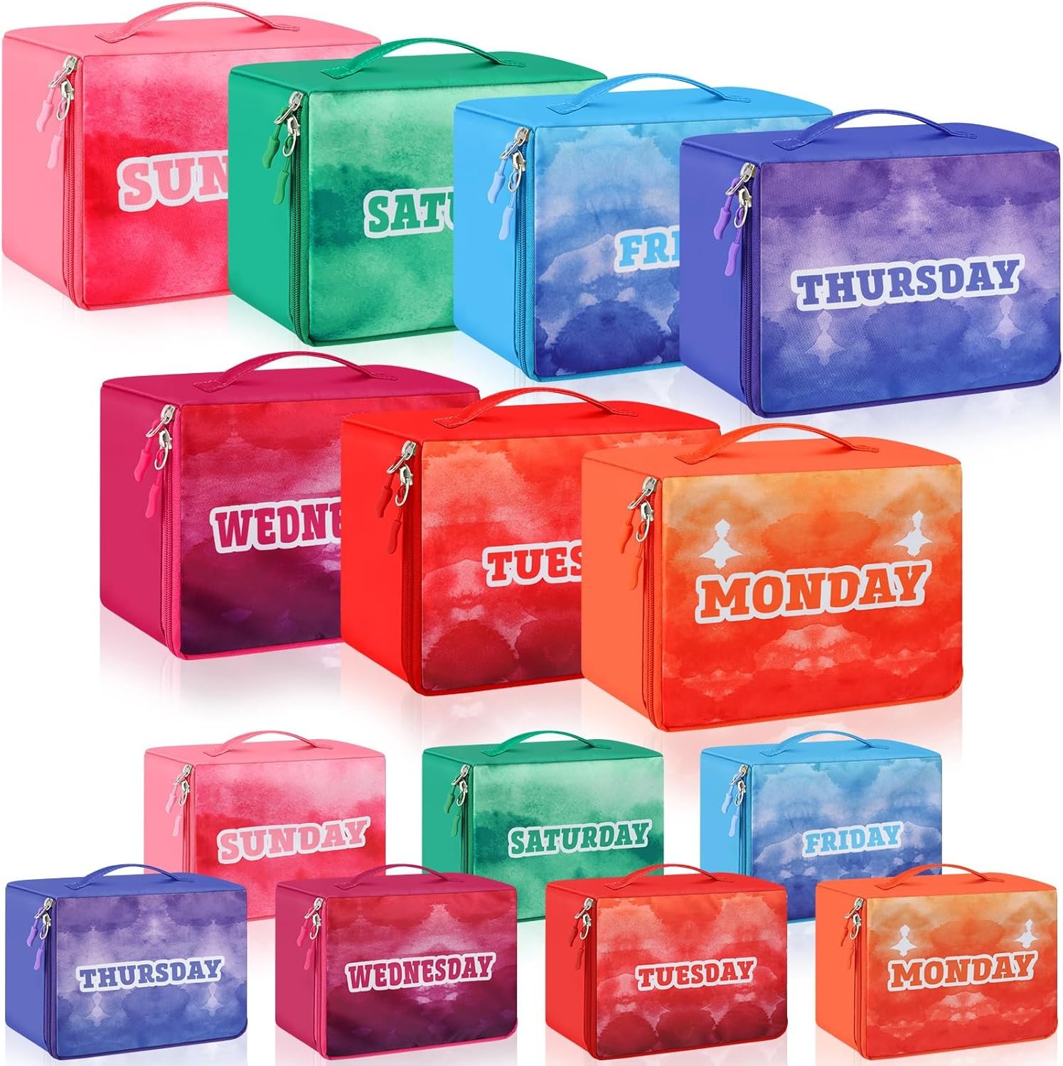 Paterr 14 Pcs Packing Cubes for Travel Kids Days of Week Compression Packing Cubes Colorful Luggage Organizers Suitcase Camp - Image 2