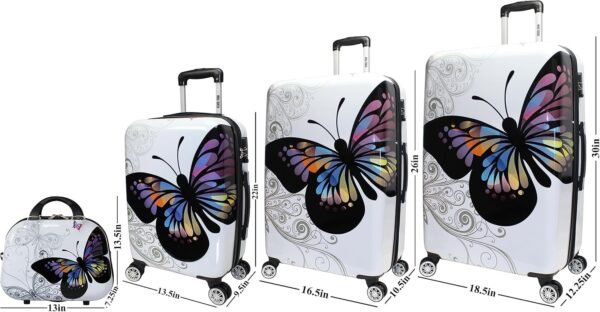 World Traveler Butterfly Luggage, 4-Piece Set - Image 9