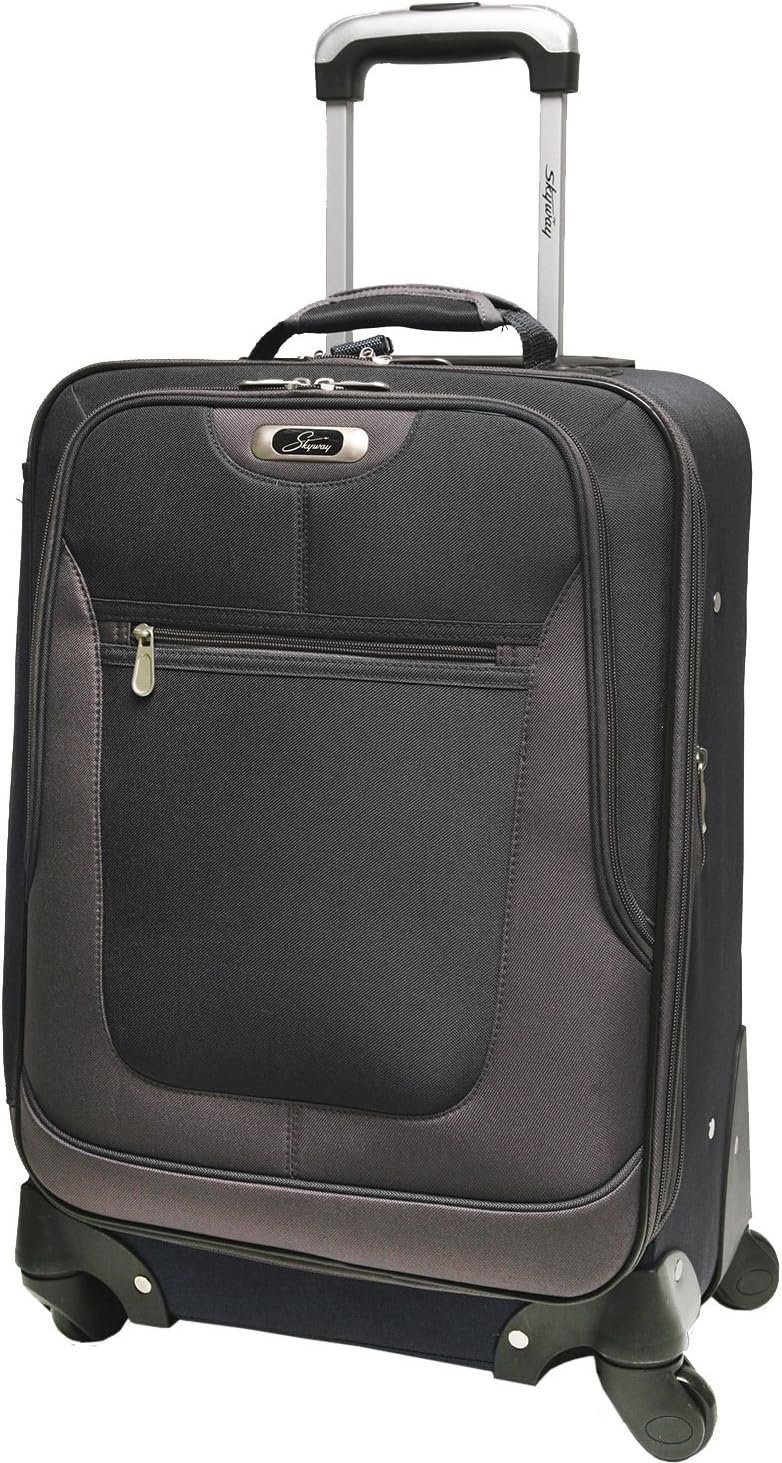 Skyway Epic Softside Carry-On Luggage - Lightweight Suitcase with Wheels for Travel | TSA Approved Carry-On Bag | Spinner Suitcase | Carry-On Luggage with Telescoping Handle, 20 inch, Black - Image 5
