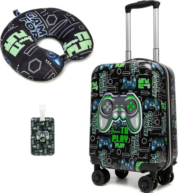 Kids Suitcase Set for Boys Hardside Luggage with Spinner Wheels 2 Piece 16inch Toddler Suitcase for Boys Travel Carry on Luggage Airline Approved - Image 2