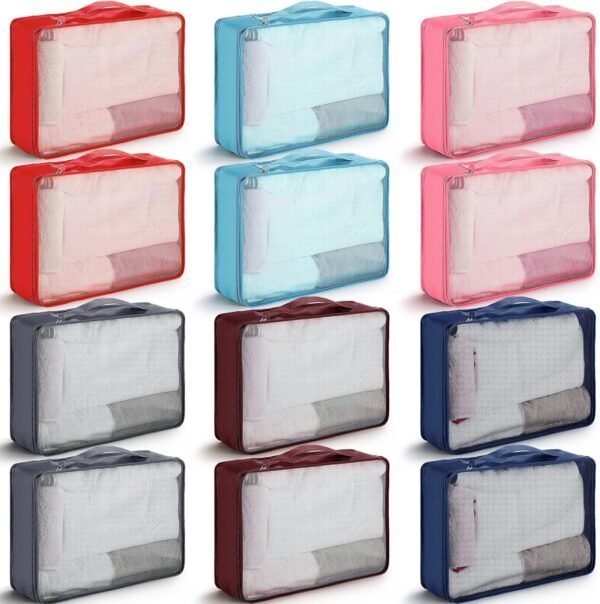 Tudomro 12 Pcs Large Packing Cubes Luggage Organizers for Suitcase Mesh Travel Organizer Bags Travel Packing Organizers for Traveling Camping Hiking - Image 2