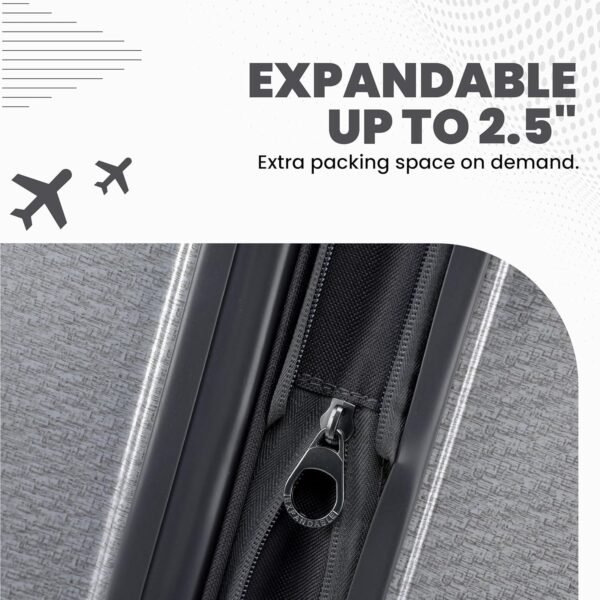 Spyder Traverse 3 Piece Luggage Set, 360° Spinner Wheels, TSA Approved Lock, (20 Inch, 25 Inch, 29 Inch), Silver - Image 5
