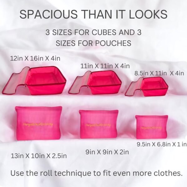 Travel Packing Cubes - Suitcase Organizers - Luggage Organizers for Suitcase - Packing Cubes for Suitcases 6 pc (Watermelon) - Image 4