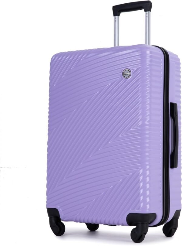 Luggage Sets 3 Piece, Hardside PC ABS Suitcase Set with Spinner Wheels, Lightweight Travel Carry-on and Checked Luggage, lavender Purple, 3-Piece Set(20/24/28) - Image 6