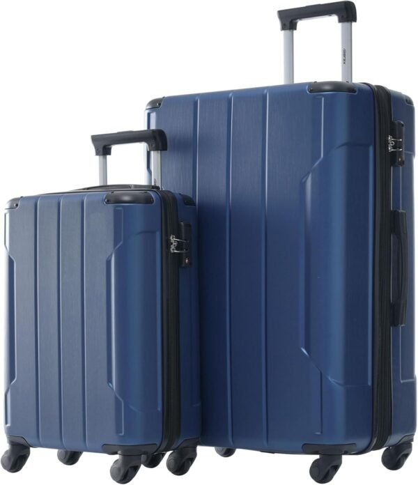 Merax Luggage Expandable Lightweight Spinner Suitcase with Corner Guards (Blue, 3-Piece Set (20/24/28) - Image 10