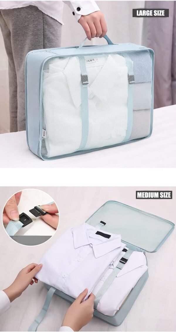 8 Pcs Packing Cubes for Travel, Travel Cubes for Suitcases Lightweight Luggage Organizers Travel Essential Bag with Toiletries Bag for Clothes Shoes Cosmetics Toiletries - Image 6