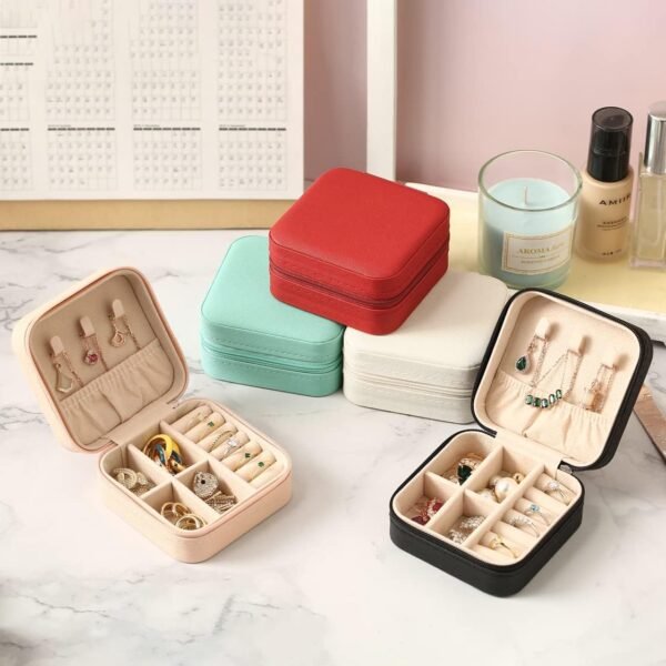 Travel Jewelry Case, Mini Portable Jewelry Travel Boxes, Small Jewelry Organizer for Rings, Earrings, Pendants, Watches, Necklaces, Lipsticks Organizer Storage Holder Case (Pink) - Image 7