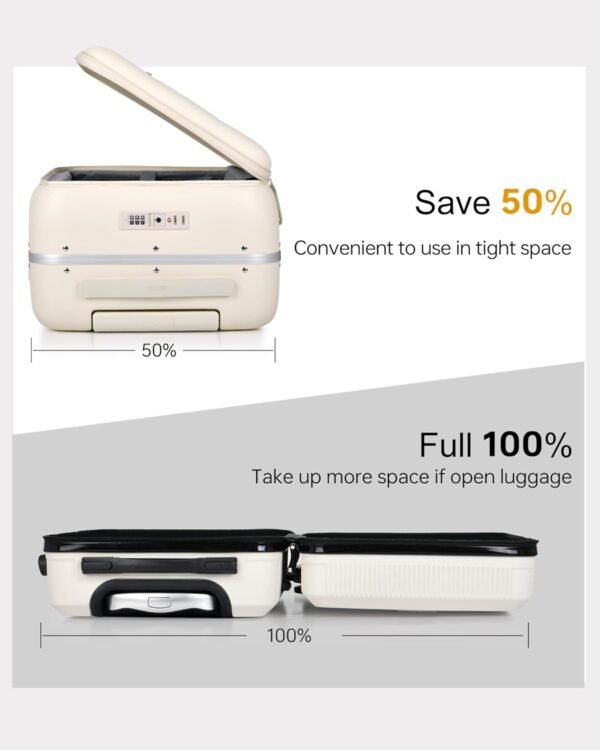 MGB 20 Inch Carry On Luggage with Wheels PC Hard Shell Suitcase Top Opening Aluminum Frame Travel Luggage Suitcases for Woman Men Gifts 22 X 14 X 9 Airline Approved with TSA Lock - Image 4