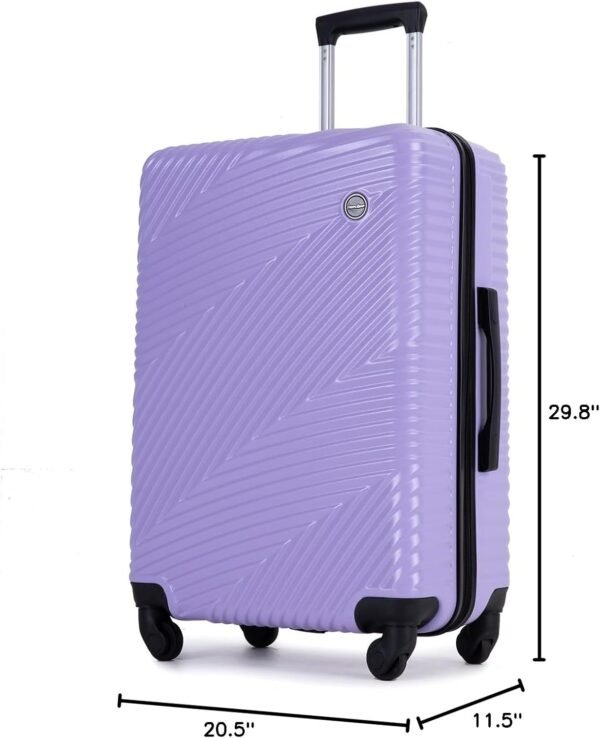 Luggage Sets 3 Piece, Hardside PC ABS Suitcase Set with Spinner Wheels, Lightweight Travel Carry-on and Checked Luggage, lavender Purple, 3-Piece Set(20/24/28) - Image 10