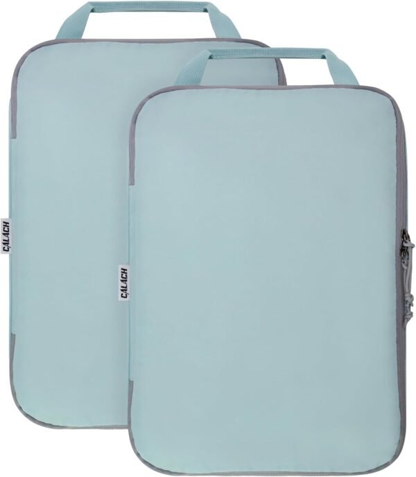 Compression Packing Cubes for Travel, 2 Set Compression Bags Travel Cubes for Packing Suitcase Organizer Bags Set, Travel Accessories Luggage Organizer Bags, Blue - Image 2
