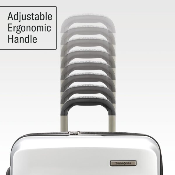 Samsonite Octiv Lightweight Hardshell 3-Piece Luggage Set (20/24/28) - Durable & Impact Resistant, 360° Aero Trac Spinner Wheels, Adjustable Telescopic Handle, Expandable, TSA Approved Lock - Silver - Image 6