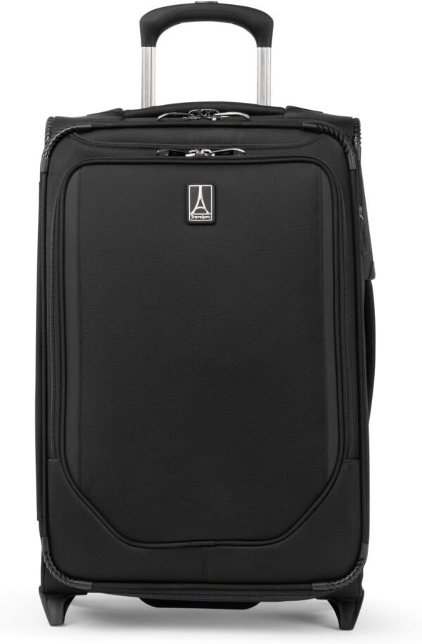 Travelpro Crew Classic Lightweight Softside Expandable Carry on Luggage, 2 Wheel Upright Rollaboard Suitcase, Men and Women, Carry On 22-Inch, Black - Image 2