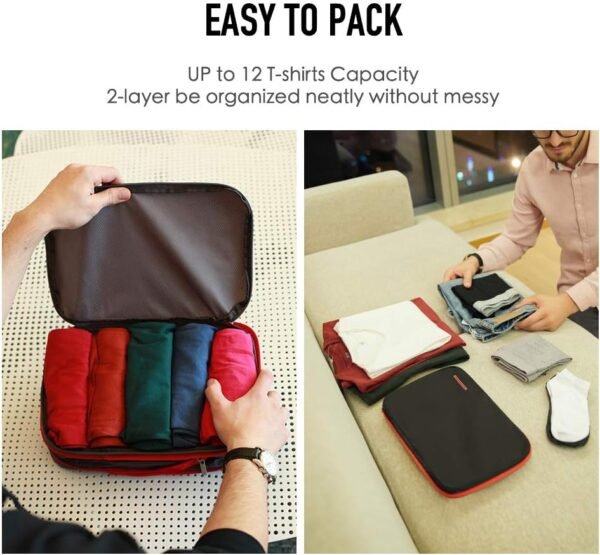 Waterproof Compression Packing Cubes,Travel Packing organizers for Carry on Luggage,Backpacking, Suitcases - Image 5