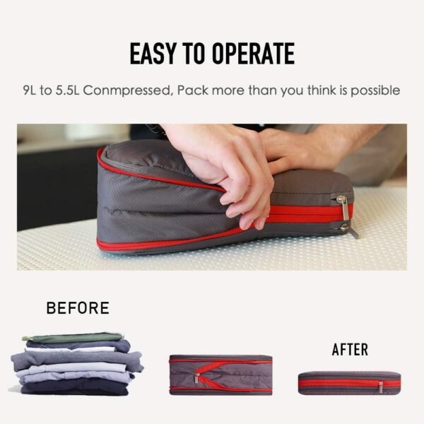 Waterproof Compression Packing Cubes,Travel Packing organizers for Carry on Luggage,Backpacking, Suitcases - Image 4