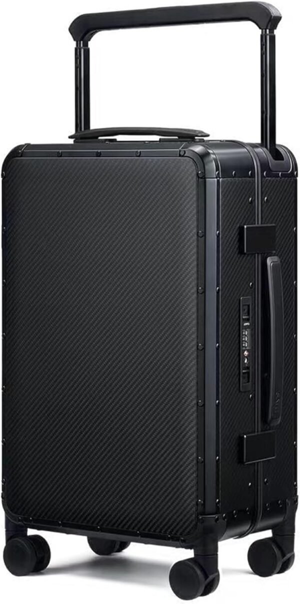 20 Inch Hardside Carry On Luggage with Spinner Wheels, Carbon Fiber Hard Shell Rolling Suitcase Built-In TSA Lock USB for Lightweight Travel Airline Approved - Image 2
