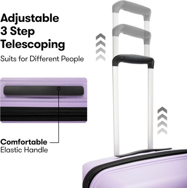 3 Piece Luggage Sets for Women,Durable Expandable Large Suitcases with Spinner Wheels Tsa Lock, 20in/25in/29in,Purple - Image 9