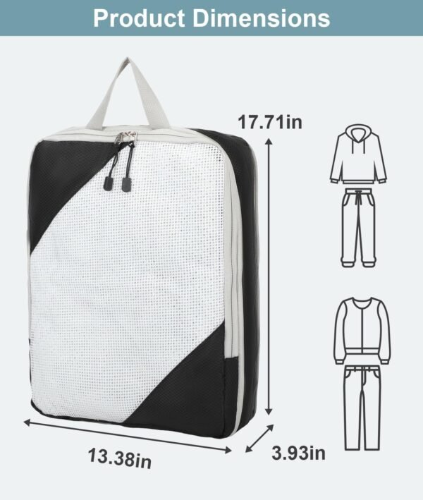 Barsine Large Compression Packing Cubes for Travel 4 Set Luggage Suitcase Organizer Bag Traveling Essentials - Image 4