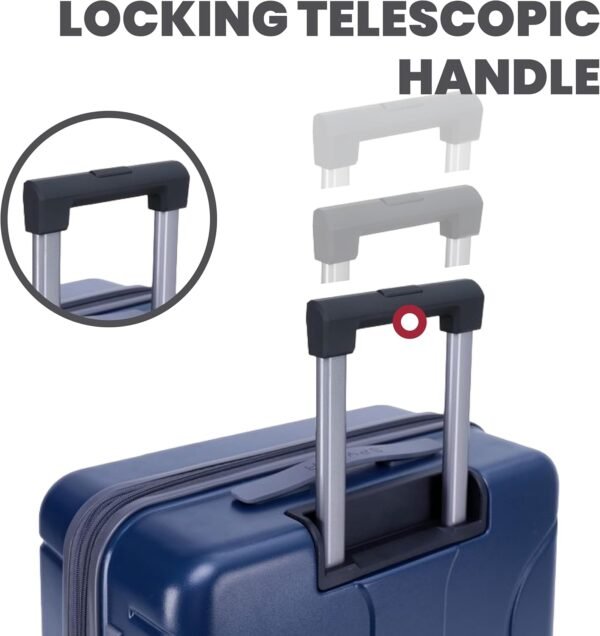 Spyder Carve 3 Piece Set with 360° Spinner Wheels, TSA Approved Lock, (20 Inch, 25 Inch, 29 Inch) Navy - Image 7
