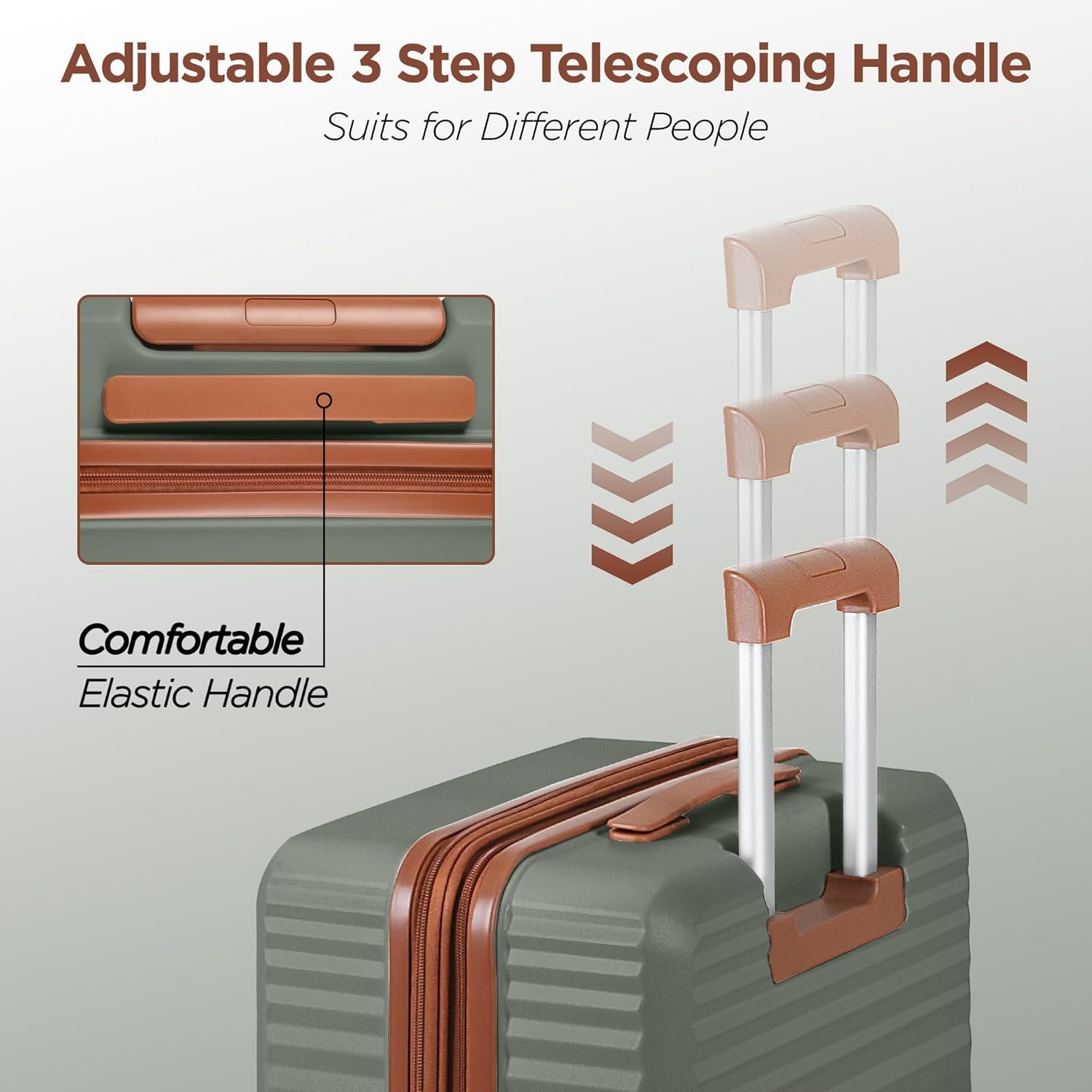 SHOWKOO Luggage Sets 3 Piece Hardside Expandable Suitcase with Double Spinner Wheels Tsa Lock Green (20in/24in/28in) - Image 6