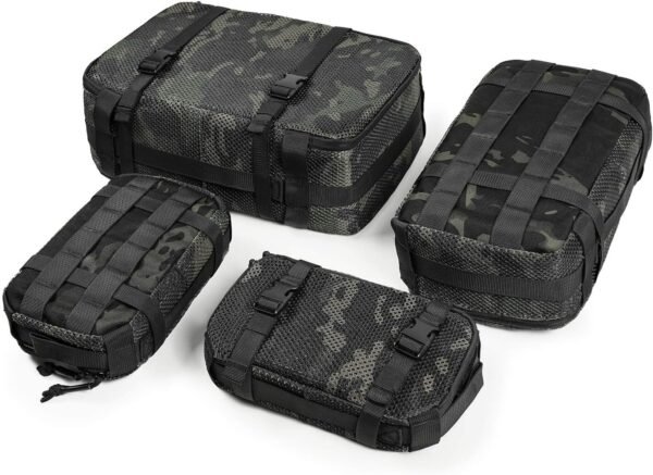 4 Set Tactical Packing Cubes ，Compressible Mesh Duffle Storage Bag,Portable Edc Molle Pouch Organizer. - Image 2