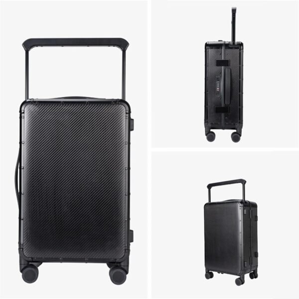 20 Inch Hardside Carry On Luggage with Spinner Wheels, Carbon Fiber Hard Shell Rolling Suitcase Built-In TSA Lock USB for Lightweight Travel Airline Approved - Image 7