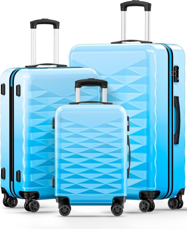 Suitour Luggage Set of 3,Hard Case Lightweight Luggage Sets with Spinner Wheels TSA Locck for Travel - Image 2