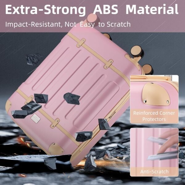 LARVENDER Luggage Sets 3 Piece Expandable Carry on Luggage 22x14x9 Airline Approved Hardshell Suitcase with Wheels TSA Lock, Lightweight Suitcase Set for Women with Travel Backpack, Pink - Image 9