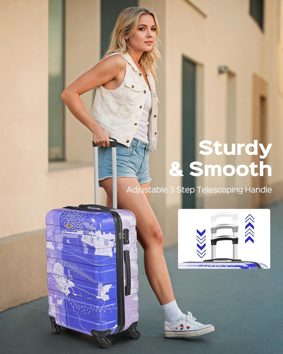 Suitour Luggage sets 2 piece,Hardside Lightweight 20 inch Carry on Suitcase and 28 inch Luggage with Spinner Wheels(20in/28in) - Image 3