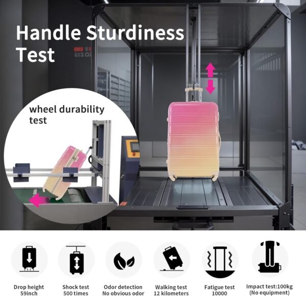 Merax Suitcase Set, Hardshell Luggage Sets 3 Piece with Spinner Wheels, Expandable Gradient Color Suitcase with TSA Lock Lightweight 20" 24" 28", Pink and Yellow - Image 8