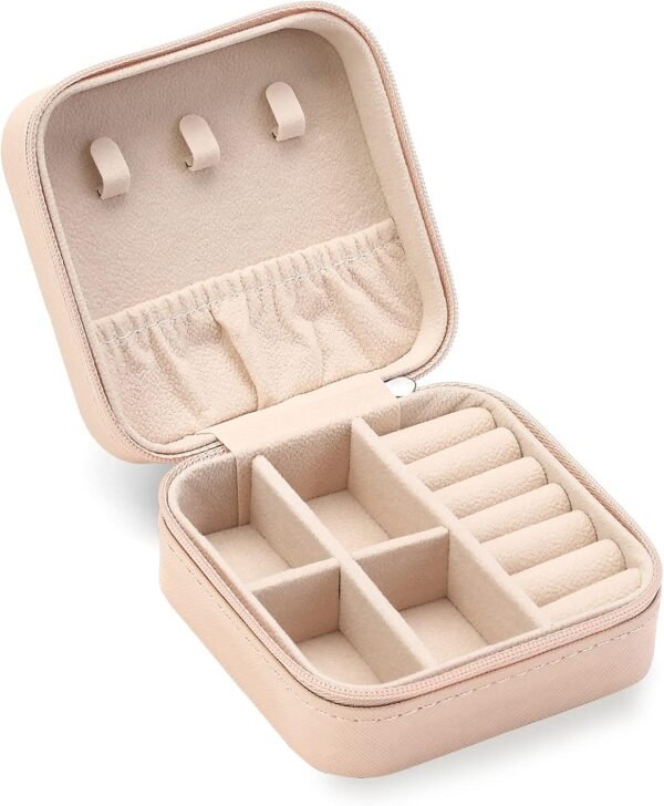 Travel Jewelry Case, Mini Portable Jewelry Travel Boxes, Small Jewelry Organizer for Rings, Earrings, Pendants, Watches, Necklaces, Lipsticks Organizer Storage Holder Case (Pink) - Image 2
