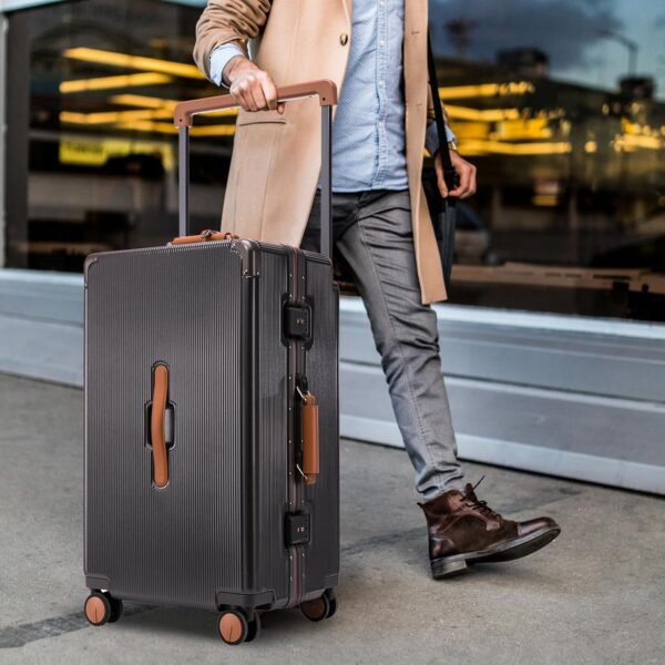 Apelila Suitcases With Spinner Wheels, Upgrade Zipperless Luggage Set Wide Handle, Lightweight PC Hardshell Rolling Travel Suitcase with TSA Lock (Dark Grey, 28 Inch) - Image 8