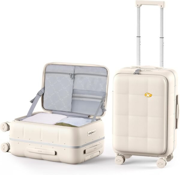 MGB 20 Inch Carry On Luggage with Wheels PC Hard Shell Suitcase Top Opening Aluminum Frame Travel Luggage Suitcases for Woman Men Gifts 22 X 14 X 9 Airline Approved with TSA Lock - Image 2
