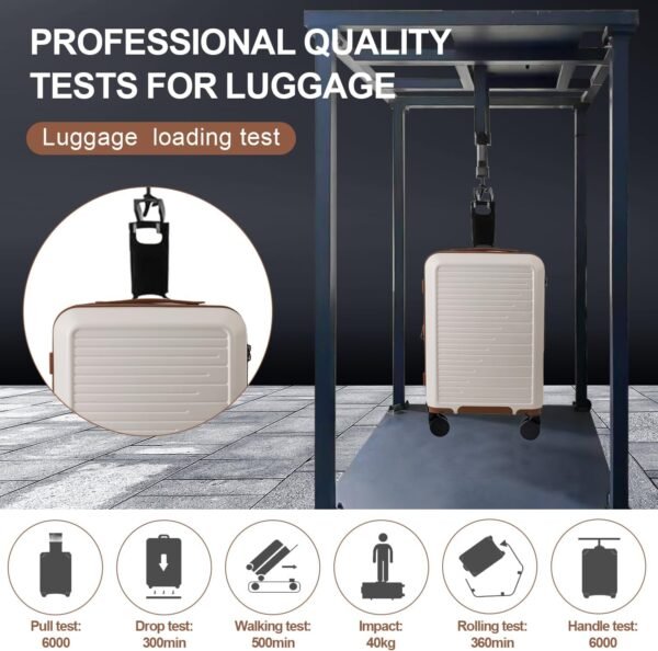 OUZZO PC Luggage Set 3 Piece,Travel Carry-on Luggage,TSA Approved Lock,Rolling Expandable Carry On Luggage For Plane, 22x14x9 Airline Approved,Hardshell Luggage,20-Inch Suitcases with Wheels,White - Image 9