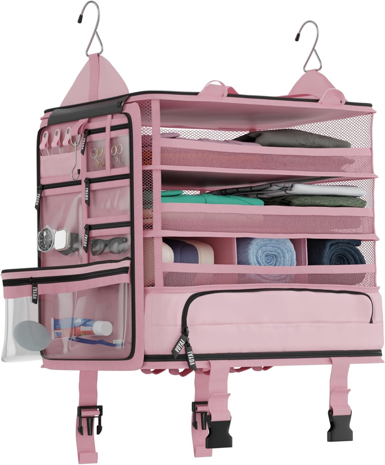 Voyaj Hanging Suitcase Organizer for Travel - Carry On Closet, Luggage Organizers, Travel Organizer - Easily Fits Carry On for Wrinkle Free Packing - Image 2