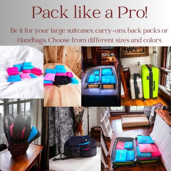 Travel Packing Cubes - Suitcase Organizers - Luggage Organizers for Suitcase - Packing Cubes for Suitcases 6 pc (Watermelon) - Image 5