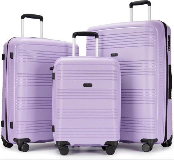 3 Piece Luggage Sets for Women,Durable Expandable Large Suitcases with Spinner Wheels Tsa Lock, 20in/25in/29in,Purple - Image 2