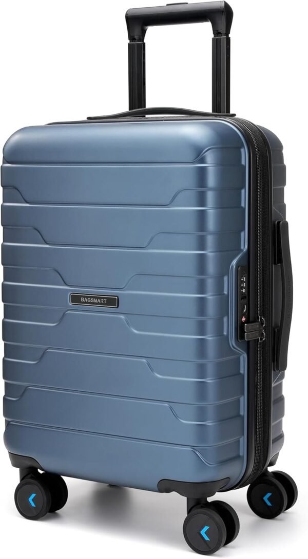 BAGSMART Carry On Luggage 22x14x9 Airline Approved with TSA Lock,20 Inch Lightweight Luggage with Spinner Wheels,100% PC Hard Shell Carry On Suitcases for Men Women,Royal Blue - Image 2