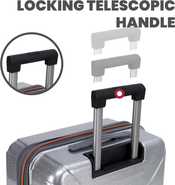 Spyder Traverse 3 Piece Luggage Set, 360° Spinner Wheels, TSA Approved Lock, (20 Inch, 25 Inch, 29 Inch), Silver - Image 6
